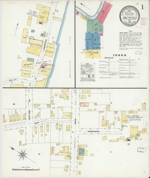 Smithfield Virginia 1907 - Fire Insurance Index - Old Map Reprint
