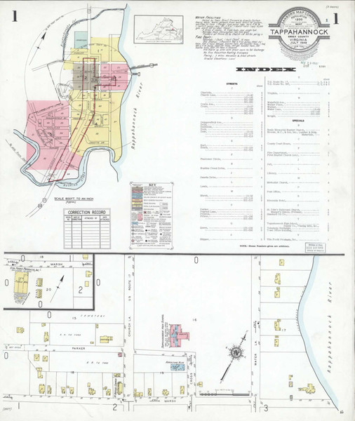 Tappahannock Virginia 1949 - Fire Insurance Index - Old Map Reprint