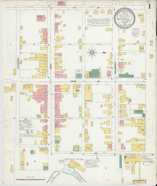 Waynesboro Virginia 1902 - Fire Insurance Index - Old Map Reprint