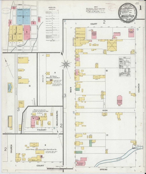 Woodstock Virginia 1899 - Fire Insurance Index - Old Map Reprint