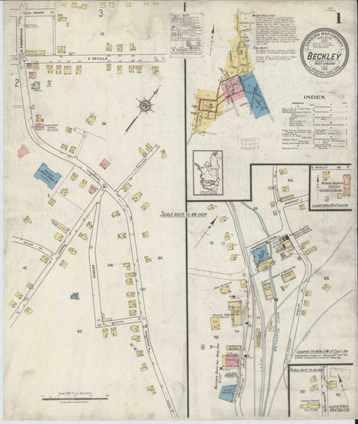 Beckley West Virginia 1918 - Fire Insurance Index - Old Map Reprint