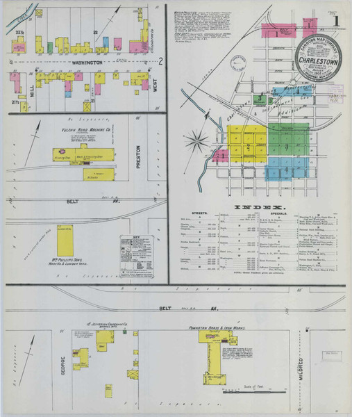 Charles Town West Virginia 1902 - Fire Insurance Index - Old Map Reprint