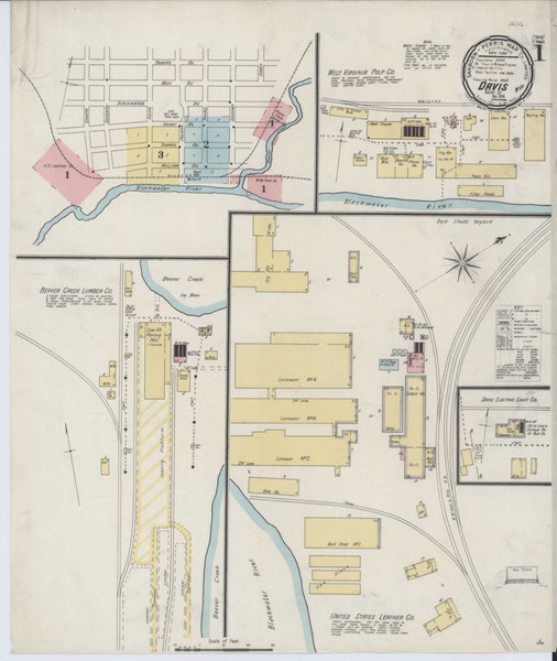 Davis West Virginia 1894 - Fire Insurance Index - Old Map Reprint