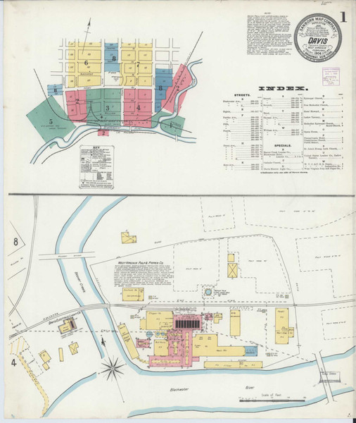 Davis West Virginia 1904 - Fire Insurance Index - Old Map Reprint