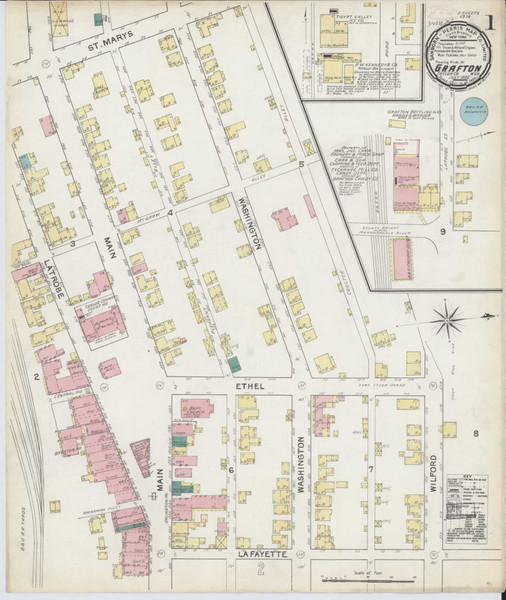 Grafton West Virginia 1892 - Fire Insurance Index - Old Map Reprint