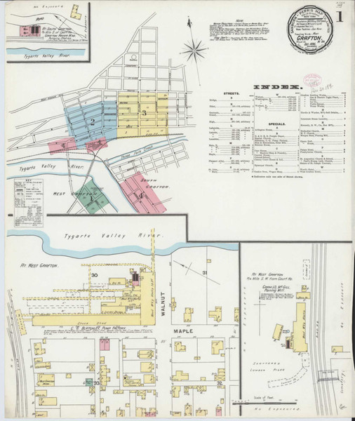 Grafton West Virginia 1896 - Fire Insurance Index - Old Map Reprint