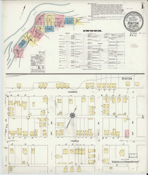 Hinton West Virginia 1910 - Fire Insurance Index - Old Map Reprint