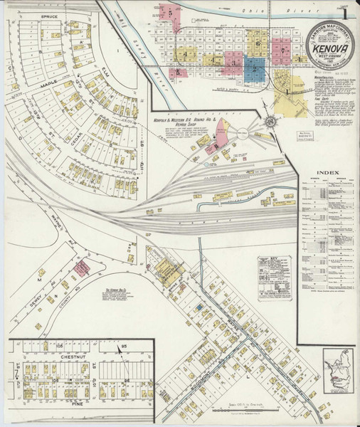 Kenova West Virginia 1921 - Fire Insurance Index - Old Map Reprint