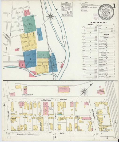 Keyser West Virginia 1904 - Fire Insurance Index - Old Map Reprint