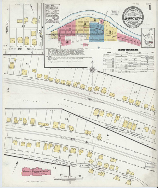 Montgomery West Virginia 1920 - Fire Insurance Index - Old Map Reprint