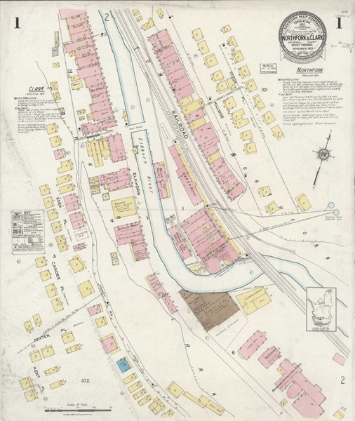 Northfork West Virginia 1923 - Fire Insurance Index - Old Map Reprint