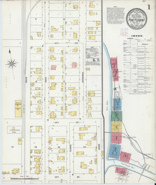 Point Pleasant West Virginia 1905 - Fire Insurance Index - Old Map Reprint