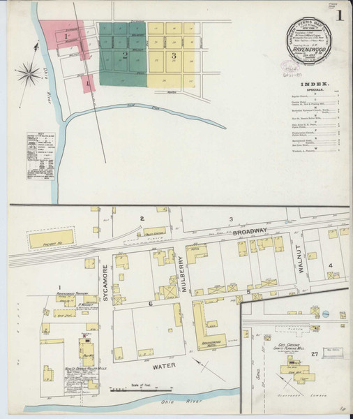 Ravenswood West Virginia 1893 - Fire Insurance Index - Old Map Reprint