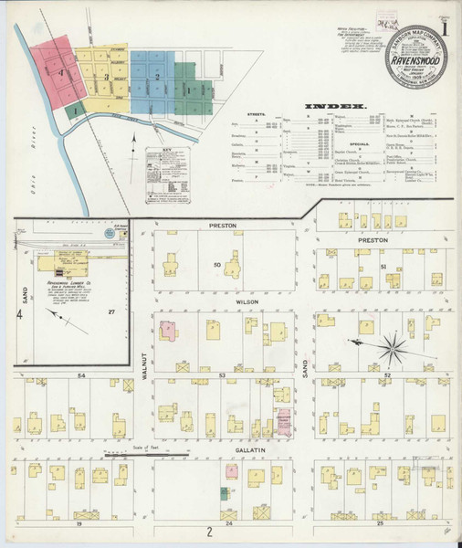 Ravenswood West Virginia 1909 - Fire Insurance Index - Old Map Reprint