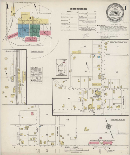 Romney West Virginia 1923 - Fire Insurance Index - Old Map Reprint