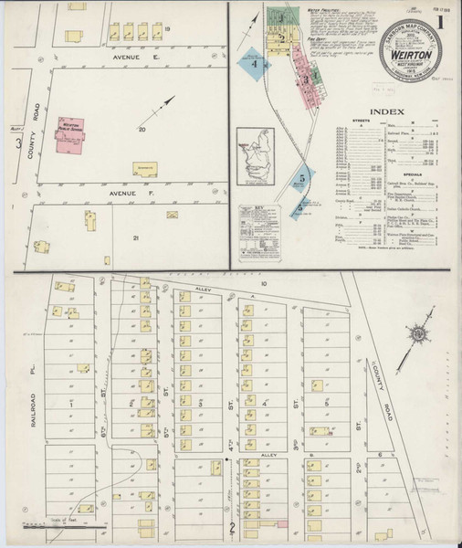 Weirton West Virginia 1915 - Fire Insurance Index - Old Map Reprint