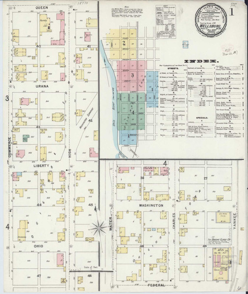 Wellsburg West Virginia 1897 - Fire Insurance Index - Old Map Reprint
