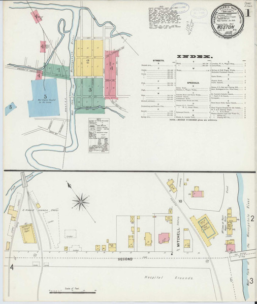 Weston West Virginia 1898 - Fire Insurance Index - Old Map Reprint