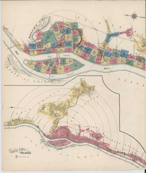 Wheeling West Virginia 1921 V1 - Fire Insurance Index - Old Map Reprint