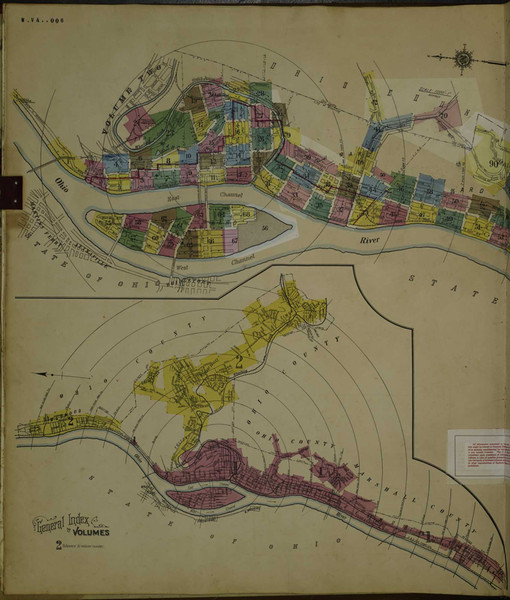 Wheeling West Virginia 1950 V1 - Fire Insurance Index - Old Map Reprint