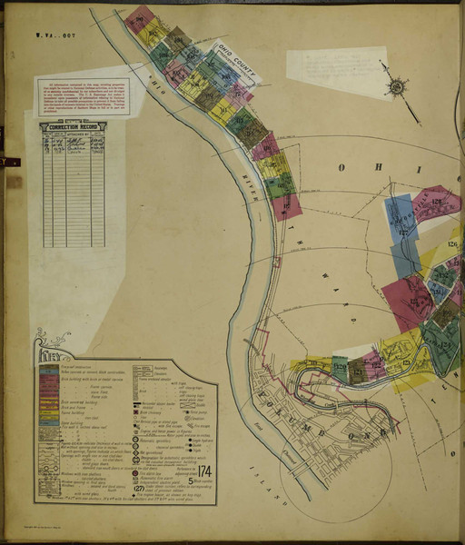 Wheeling West Virginia 1951 V2 - Fire Insurance Index - Old Map Reprint