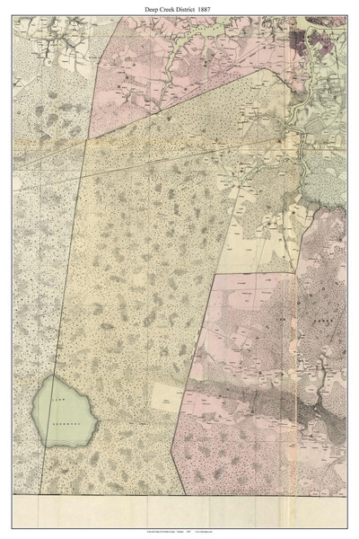 Deep Creek (City of Chesapeake) - Norfolk Co. Virginia 1887 Old Town Map Custom Print