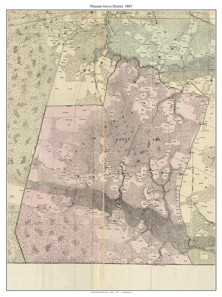 Pleasant Grove (City of Chesapeake) - Norfolk Co. Virginia 1887 Old Town Map Custom Print