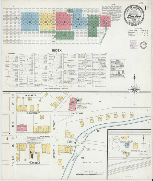 Ashland Pennsylvania 1902 - Fire Insurance Index - Old Map Reprint