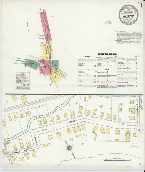Austin Pennsylvania 1911 - Fire Insurance Index - Old Map Reprint