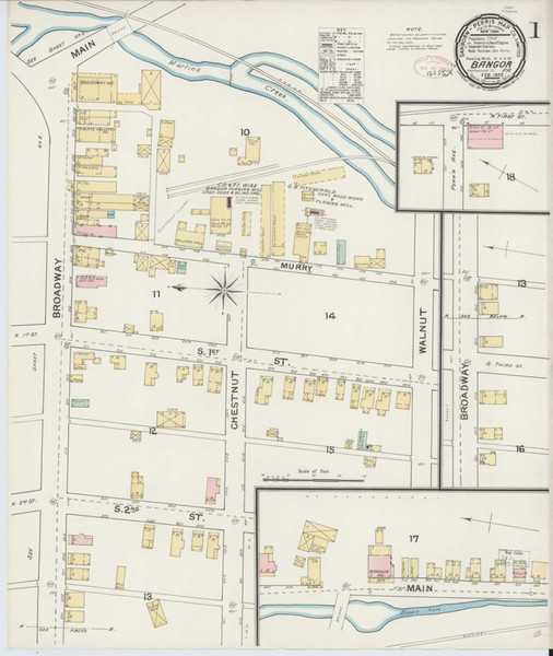 Bangor Pennsylvania 1892 - Fire Insurance Index - Old Map Reprint