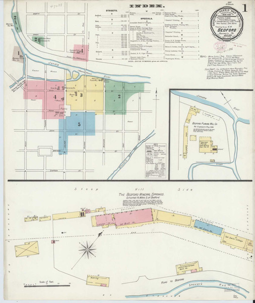 Bedford Pennsylvania 1896 - Fire Insurance Index - Old Map Reprint