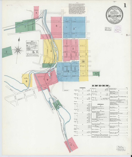 Bellefonte Pennsylvania 1904 - Fire Insurance Index - Old Map Reprint
