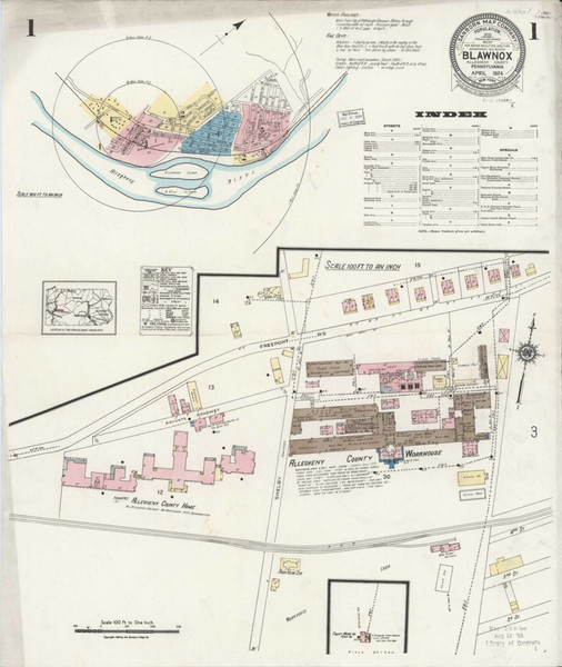 Blawnox Pennsylvania 1924 - Fire Insurance Index - Old Map Reprint