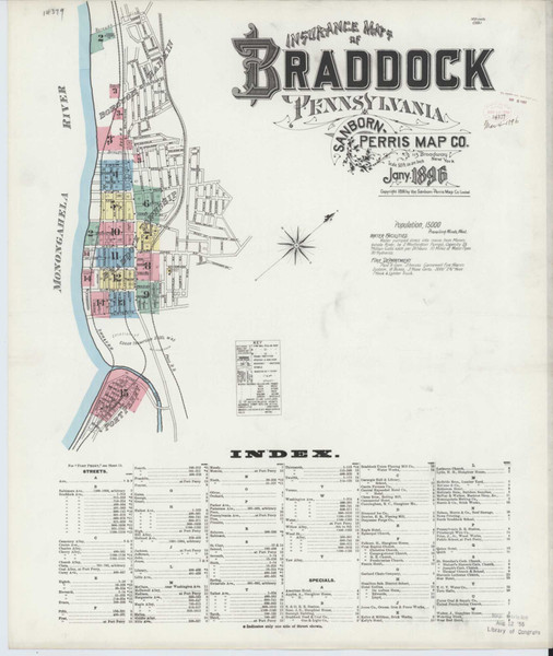Braddock Pennsylvania 1896 - Fire Insurance Index - Old Map Reprint