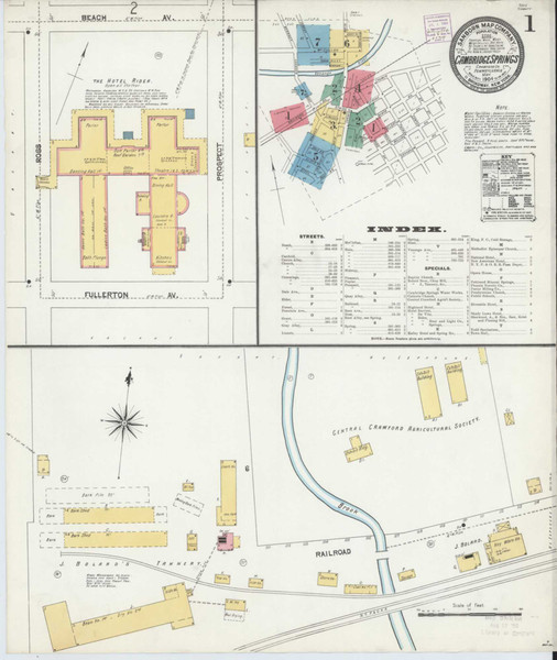 Cambridge Springs Pennsylvania 1904 - Fire Insurance Index - Old Map Reprint