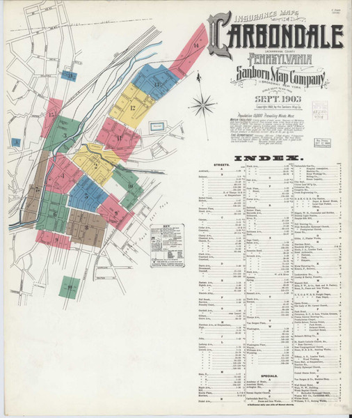 Carbondale Pennsylvania 1903 - Fire Insurance Index - Old Map Reprint