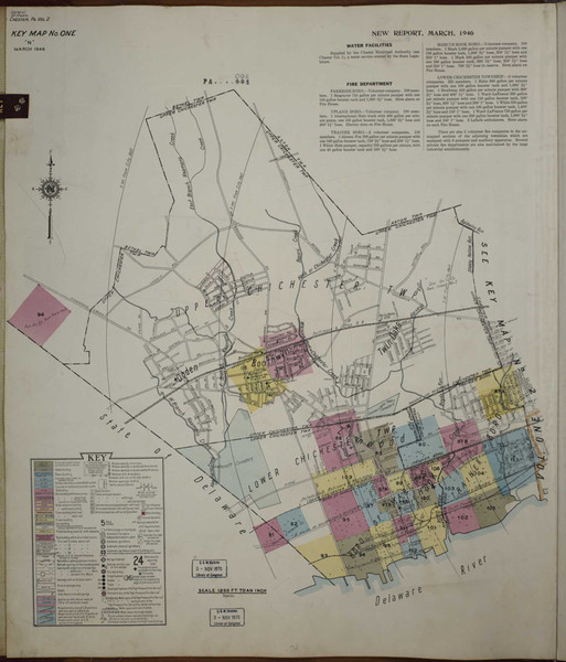 Chester Pennsylvania 1950 V2 - Fire Insurance Index - Old Map Reprint