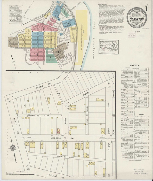 Clairton Pennsylvania 1915 - Fire Insurance Index - Old Map Reprint