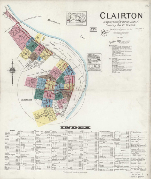 Clairton Pennsylvania 1924 - Fire Insurance Index - Old Map Reprint