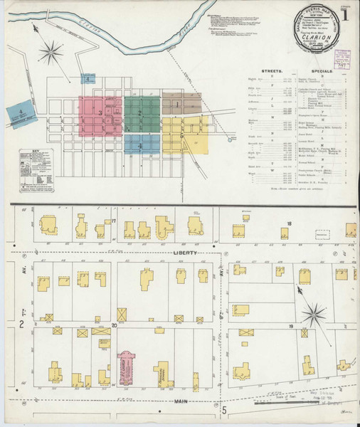 Clarion Pennsylvania 1901 - Fire Insurance Index - Old Map Reprint