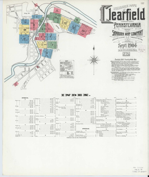 Clearfield Pennsylvania 1904 - Fire Insurance Index - Old Map Reprint