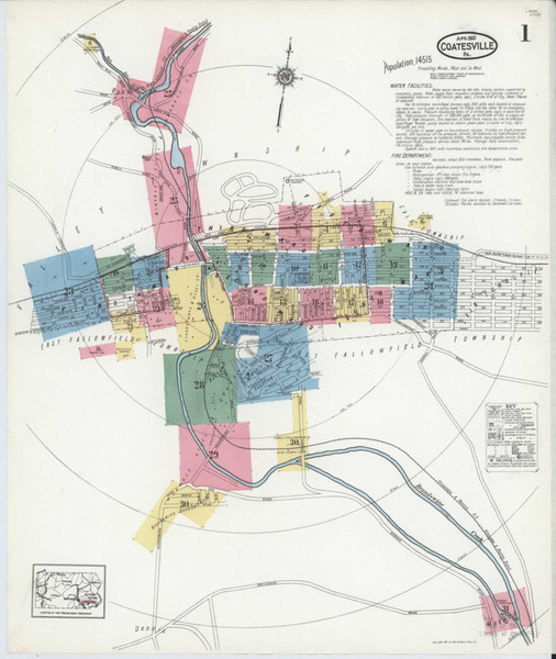 Coatesville Pennsylvania 1921 - Fire Insurance Index - Old Map Reprint