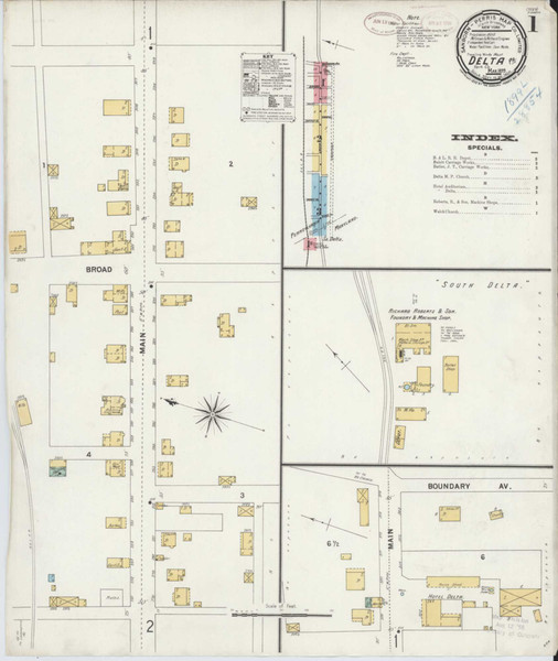 Delta Pennsylvania 1899 - Fire Insurance Index - Old Map Reprint