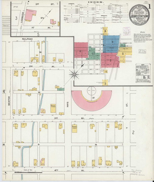 Derry Pennsylvania 1903 - Fire Insurance Index - Old Map Reprint