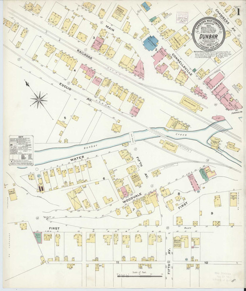 Dunbar Pennsylvania 1908 - Fire Insurance Index - Old Map Reprint