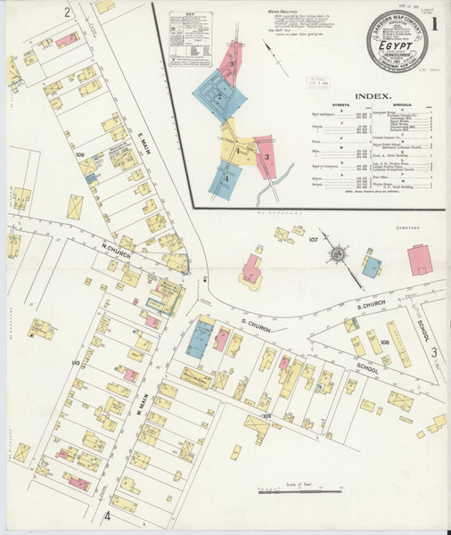 Egypt Pennsylvania 1911 - Fire Insurance Index - Old Map Reprint