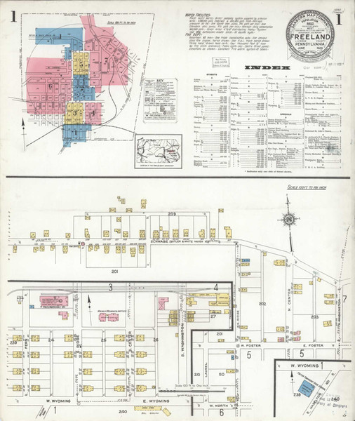 Freeland Pennsylvania 1923 - Fire Insurance Index - Old Map Reprint