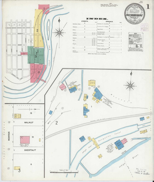 Freemansburg Pennsylvania 1905 - Fire Insurance Index - Old Map Reprint