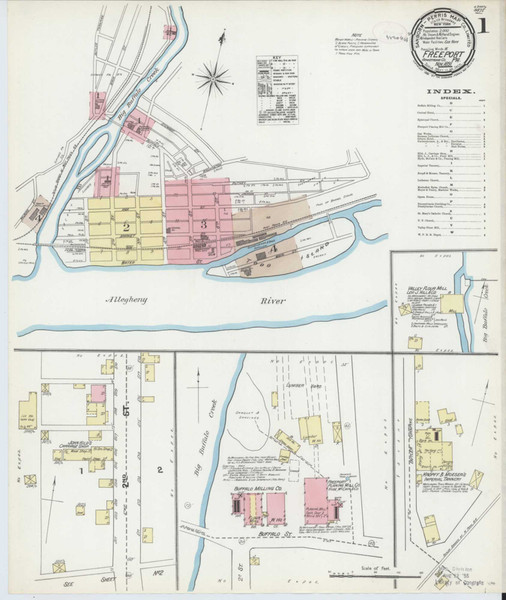 Freeport Pennsylvania 1891 - Fire Insurance Index - Old Map Reprint