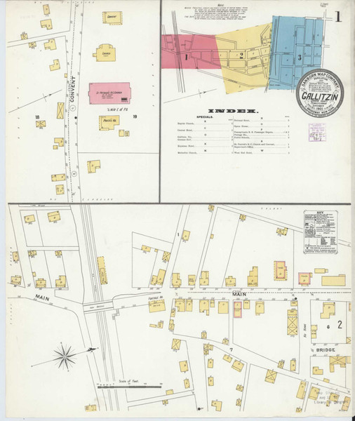 Gallitzin Pennsylvania 1905 - Fire Insurance Index - Old Map Reprint